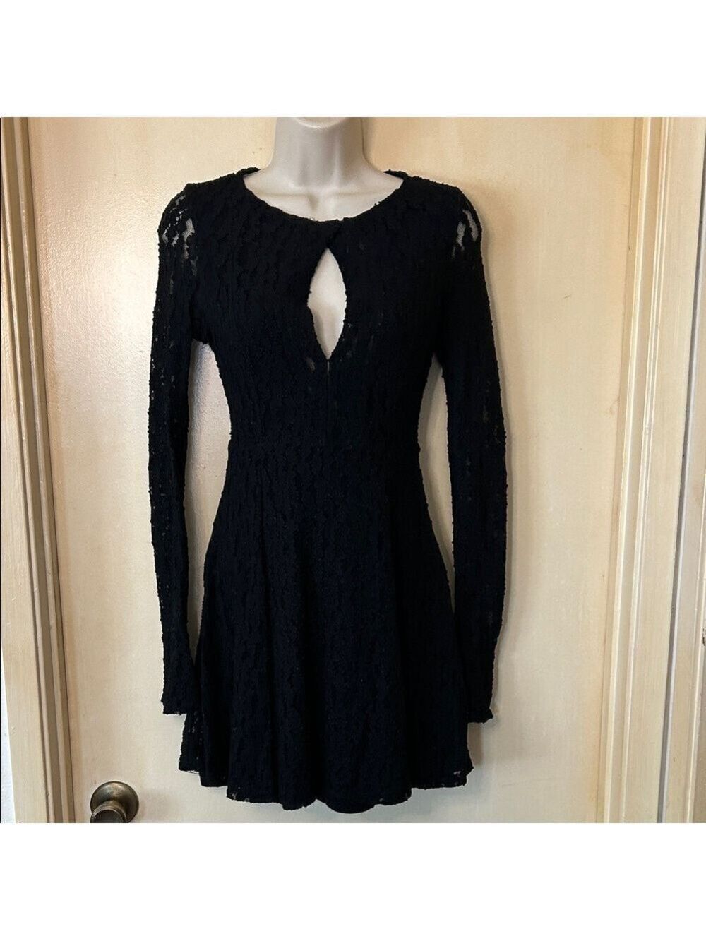 Free People Black Long Sleeve Lace Dress size XS - Picture 1 of 12